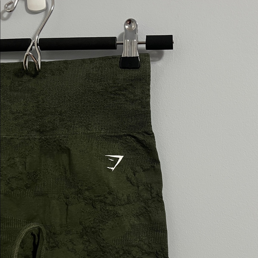 Gymshark Olive Camo Seamless Shorts